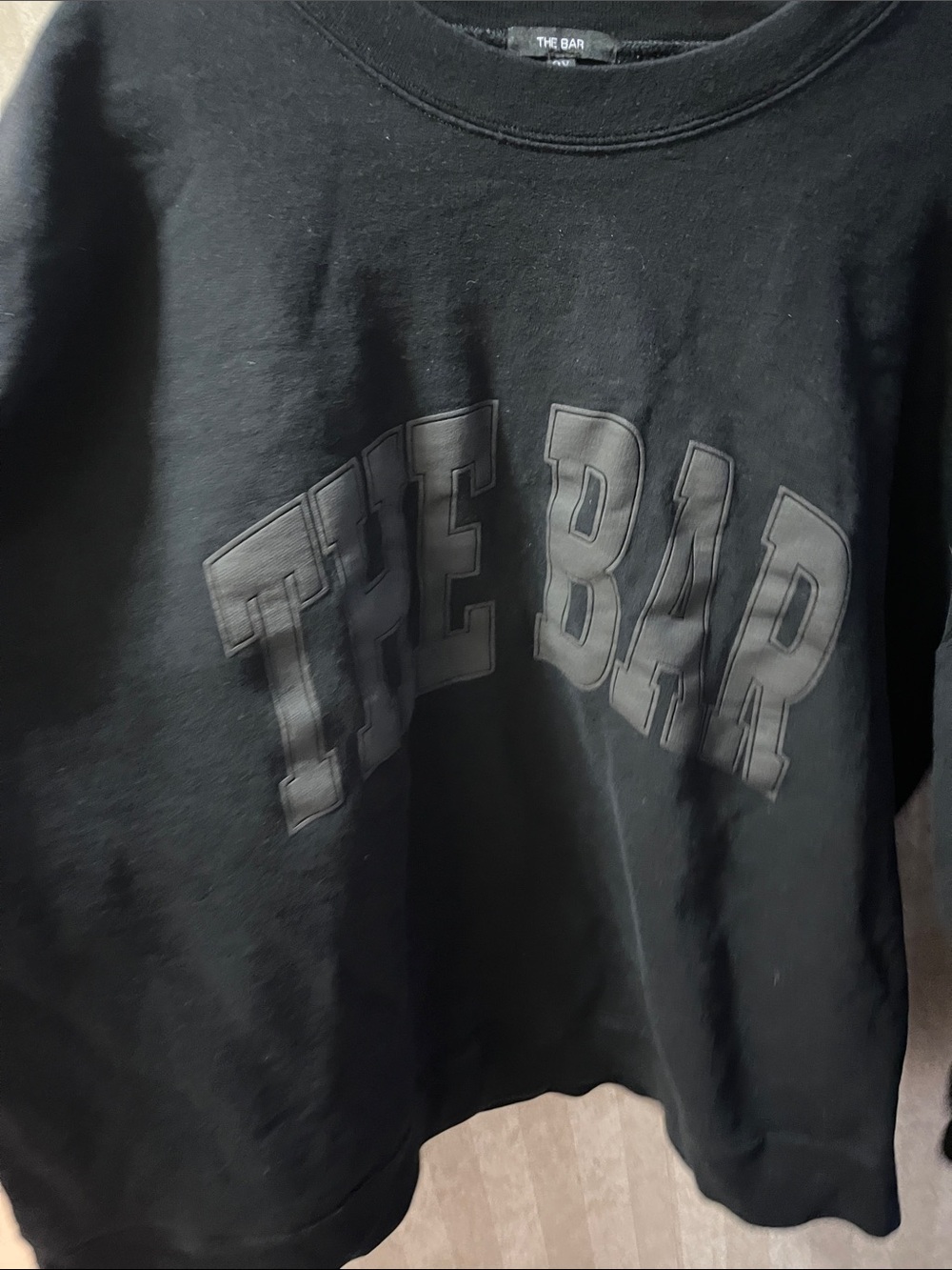 The Bar Black Tonal Logo Pullover Sweatshirt
